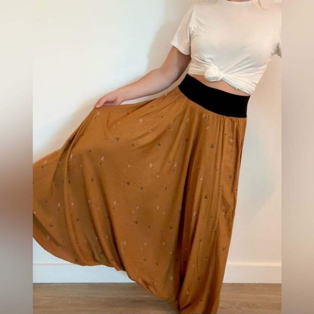 Pants. Harem style. Soft flowy fabric. I made the pants to my measurements.